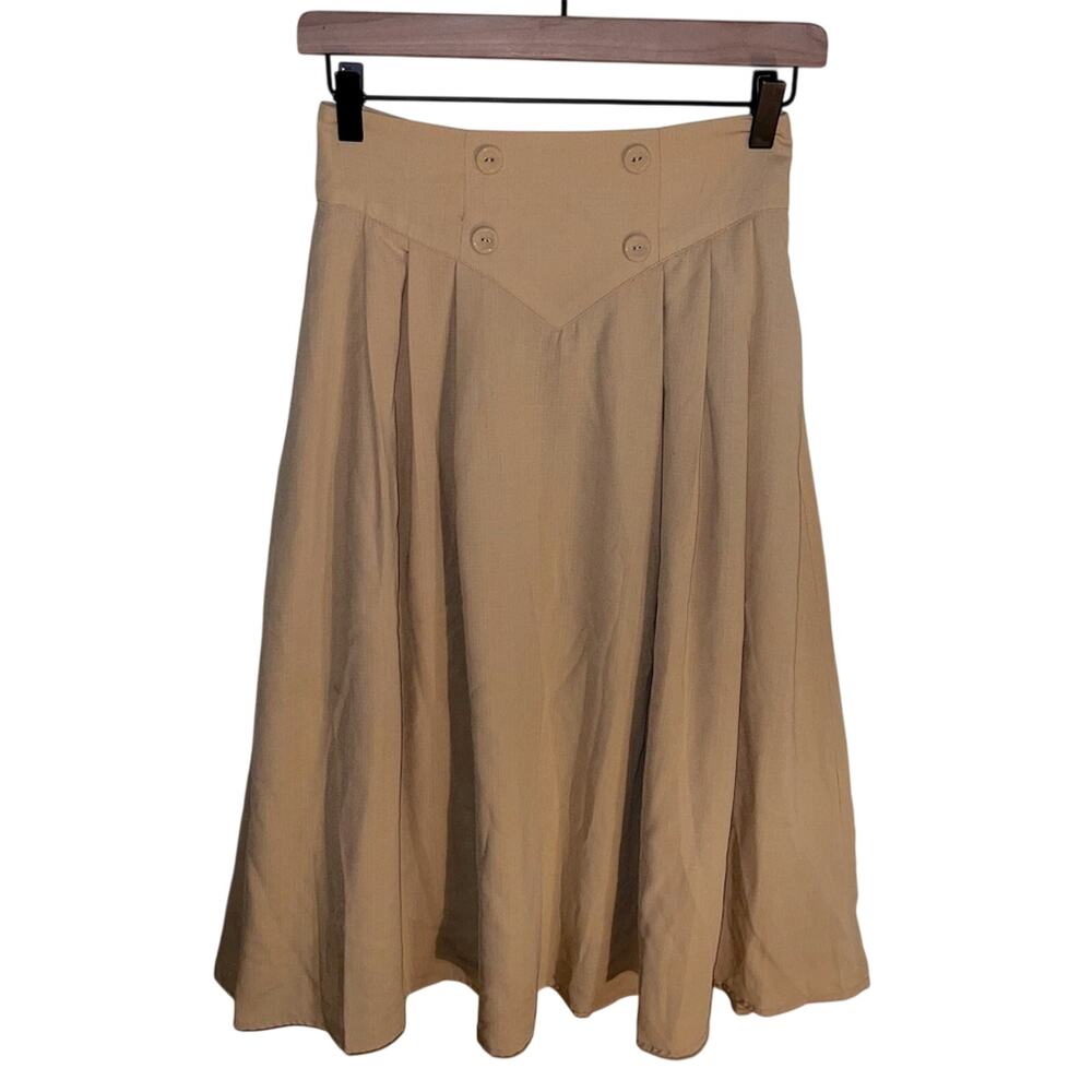 SIMPLE RETRO corset waist throwback midi skirt S